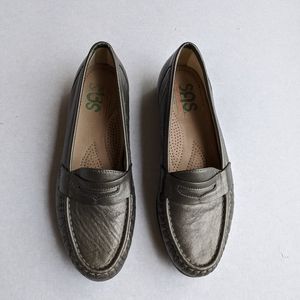SAS Tripad Bronze Metallic leather penny loafers